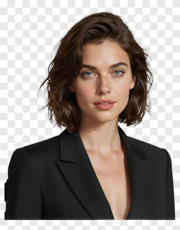 Professional Woman With Short Hair In A Black Blazer PNG