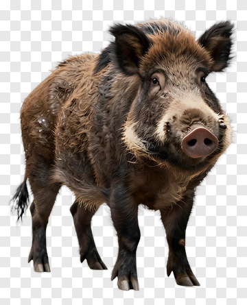 Wild Boar Standing In Profile PNG