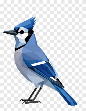 Polygonal Blue Jay Bird PNG