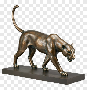 Bronze Panther Sculpture PNG
