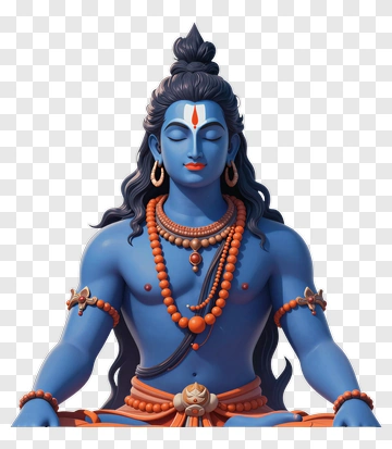 Blue Hindu God Statue PNG