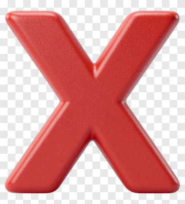 Red 3D Letter X PNG