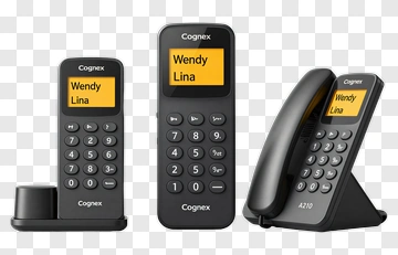 Cognex Telephones Displaying Names PNG