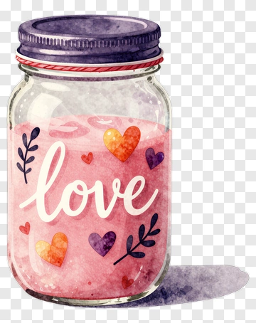 Love Jar With Hearts PNG