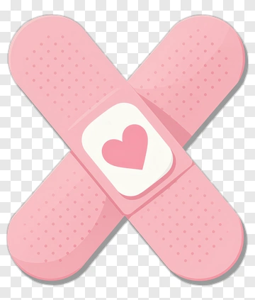 Pink Bandage With Heart Design PNG