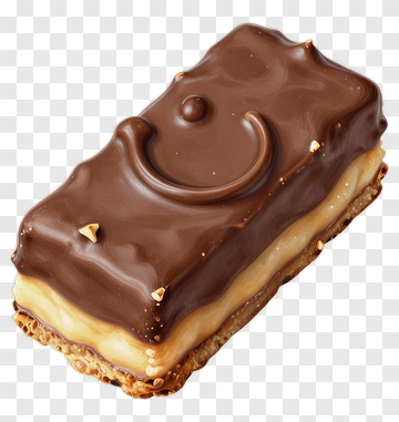 Chocolate Snack Bar With Smile Design PNG
