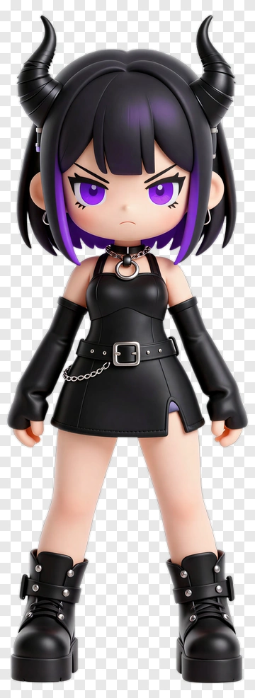 3D Demon Girl Figure PNG