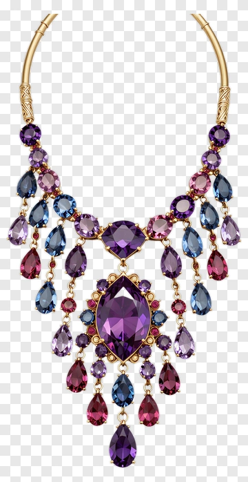 Colorful Gemstone Necklace PNG