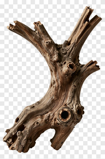Textured Tree Stump With Unique Form PNG
