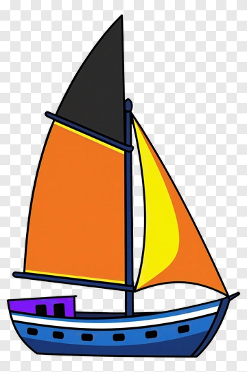 Colorful Sailing Boat PNG