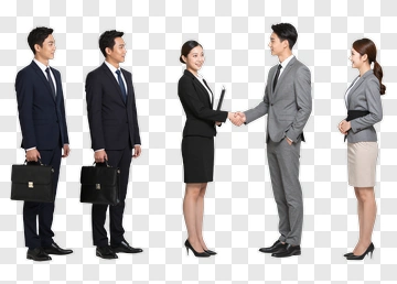 Business Team Shaking Hands In Formal Attire PNG