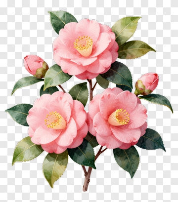 Pink Camellia Flowers PNG