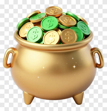 Gold Pot Filled With Coins PNG