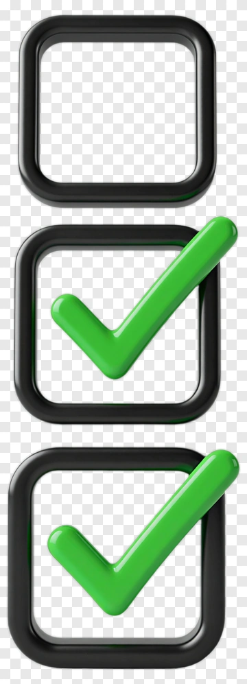 Green Check Marks In Black Boxes PNG