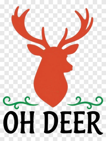 Oh Deer Silhouette With Antlers PNG