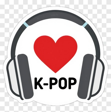 K-Pop Love Sticker With Headphones PNG