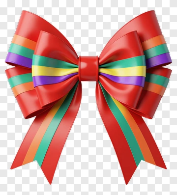Colorful Ribbon Bow PNG