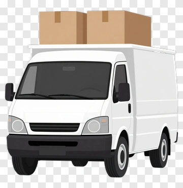 Delivery Van With Boxes PNG