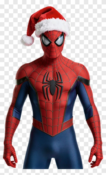 Spider-Man Wearing A Santa Hat PNG