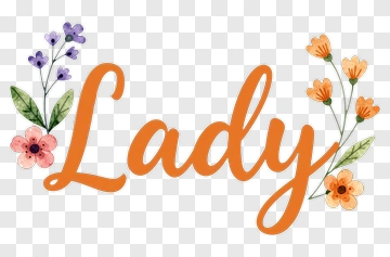 Lady With Floral Accents PNG