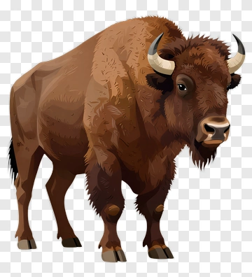 3D Bison PNG