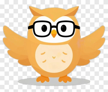 Cartoon Owl Wearing Glasses PNG