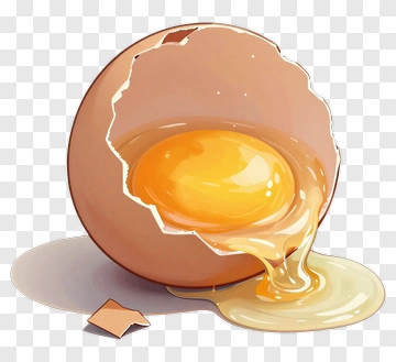 Cracked Egg With Spilled Yolk PNG