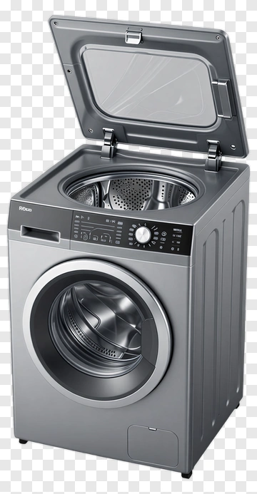 Washing Machine With Open Lid PNG