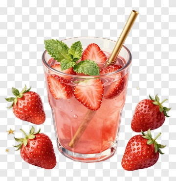 Strawberry Drink With Fresh Mint PNG