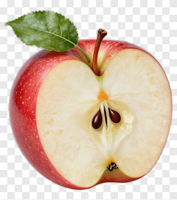 Red Apple Cut In Half PNG