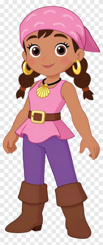 Cartoon Pirate Girl PNG
