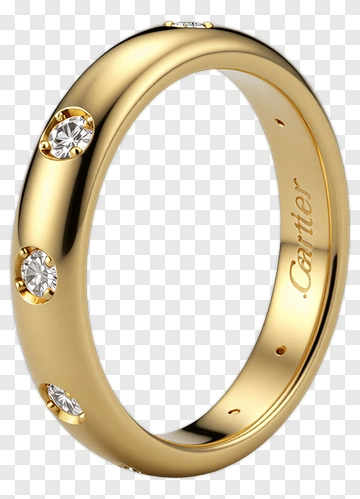 Gold Ring With Diamonds PNG