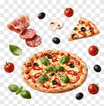Delicious Pizza With Toppings PNG