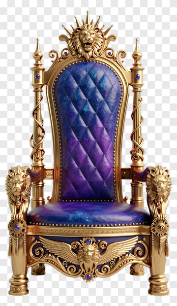 Royal Throne With Lion Accents PNG
