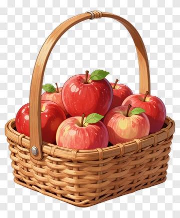 Basket Of Red Apples PNG