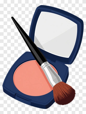 Blush Compact With Brush PNG