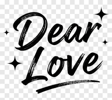 Dear Love Text Design PNG