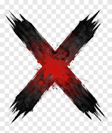 Red And Black Grunge X PNG
