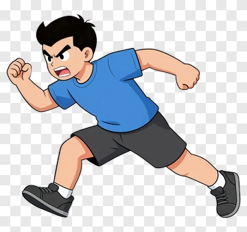 Cartoon Boy Running PNG