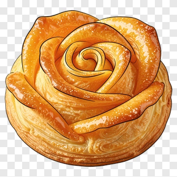 Golden Rose Pastry PNG