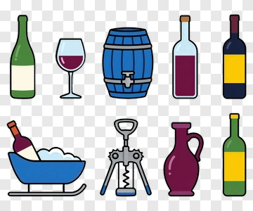 Wine Bottles And Accessories Collection PNG