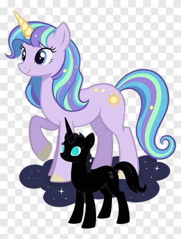 Cartoon Unicorn And Pony Characters PNG