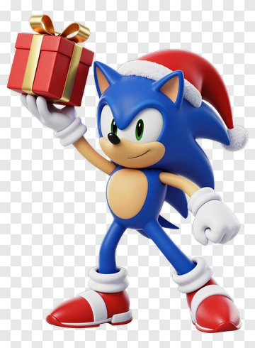 Sonic The Hedgehog Holding A Christmas Present PNG