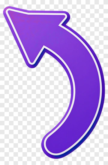 Purple Curved Arrow PNG