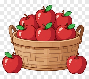 Basket Of Red Apples PNG