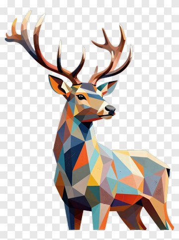 Colorful Geometric Deer PNG