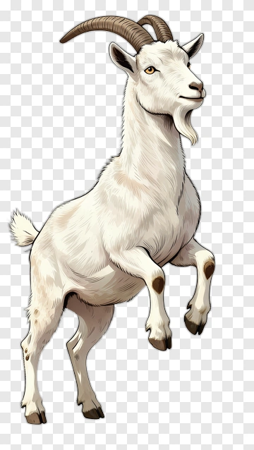 Cartoon Goat Standing On Hind Legs PNG