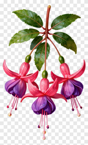 Colorful Fuchsia Flower PNG