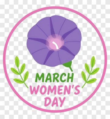 March Women's Day Flower Emblem PNG