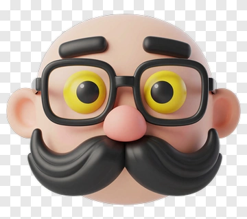 Cartoon Character With Glasses And Mustache PNG